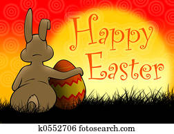 Easter Bunny with painted egg Easter Bunny with painted egg