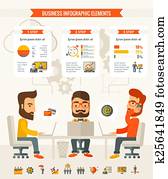 handlowy, infographic, elements.