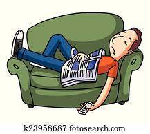 Lazy Man Sleep On Sofa Lazy Man Sleep On Sofa