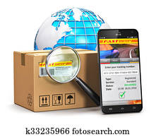 online, postpaket, verfolgen, begriff