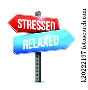 stressed and relaxed signs illustration