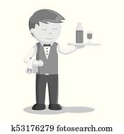 Waiter being serving drink Waiter being serving drink