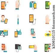 Digital Health Flat Icons