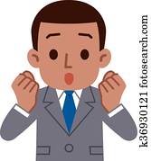 jung, schwarz, geschäftsmann, dass, enthält, dass, geist