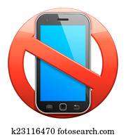 No cell phone sign. No cell phone sign.