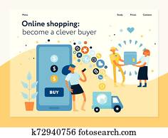 Online Shopping Concept Banner Online Shopping Concept Banner