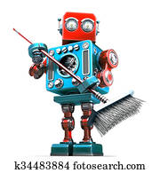 Robot cleaner with mop. Isolated. Contains clipping path Robot cleaner with mop. Isolated. Contains clipping path