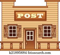 wilder westen, postamt, gebäude