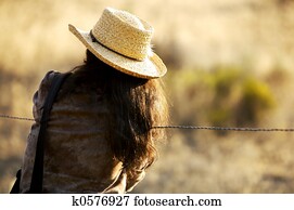 Cowgirl at the Fence Cowgirl at the Fence