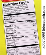 Nutrition label on yellow Nutrition label on yellow