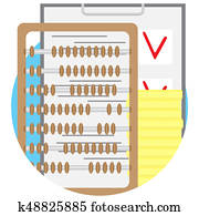 prüfung, budget, vektor, symbol, flache