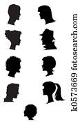 Silhouettes of faces