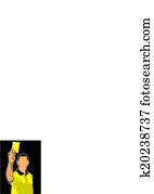 Soccer referee giving yellow card Soccer referee giving yellow card