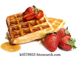 waffles and strawberries waffles and strawberries