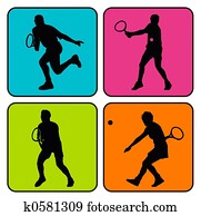 4 tennis silhouettes 4 tennis silhouettes