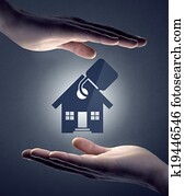 casa seguro, y, seguridad