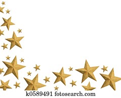dourado, natal, estrelas, fluxo, -, isolado
