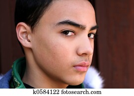 enojado, adolescente niño