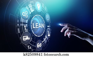 Lean, Six sigma, quality control and manufacturing process management concept on virtual screen. Lean, Six sigma, quality control and manufacturing process management concept on virtual screen.
