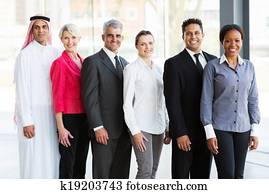 multiracial, equipo negocio, en, oficina