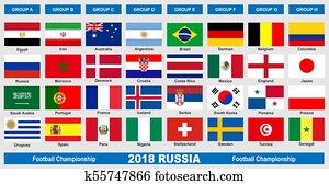 mundo, futebol, campeonato, 2018, bandeiras