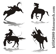 Silhouettes of cowboys Silhouettes of cowboys