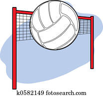 Volleyball and Net Volleyball and Net