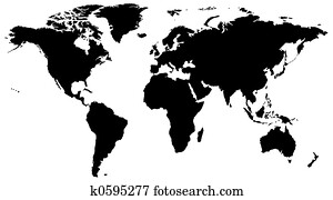 世界地図 青 イラスト K0595274 Fotosearch