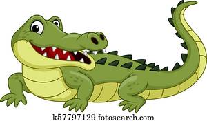 Cartoon crocodile isolated on white background Cartoon crocodile isolated on white background
