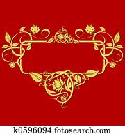 Golden floral banner Golden floral banner