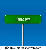 Kanazawa - town sign, place name sign