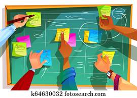 Kanban board for agile scrum illustration Kanban board for agile scrum illustration