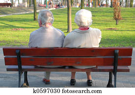 un, pareja, de, seniors