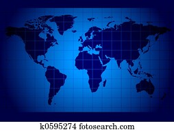 מפה של עולם, כחול