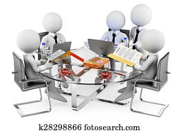 3D white people. Business informal meeting