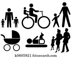 assorted family silhouettes