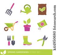 Gardening icons set Gardening icons set