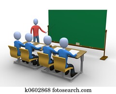 lehrer, in, klassenzimmer