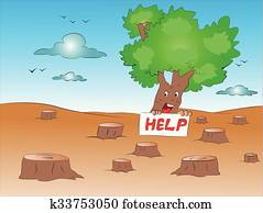 Vector of deforestation.