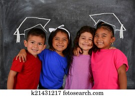 crianças, em, escola