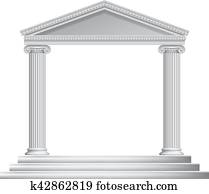 griechischer, spalte, tempel griechischer, spalte, tempel