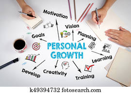 Personal Growth Concept. The meeting at the white office table Personal Growth Concept. The meeting at the white office table