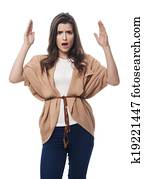 Portrait of frustrated young woman  