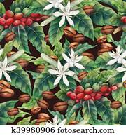Watercolor coffee pattern Watercolor coffee pattern
