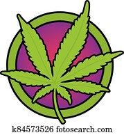 קנבוס, או, עלה של מריחואנה, וקטור, design.