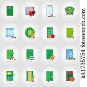 court playground stadium and field for sports games flat icons illustration court playground stadium and field for sports games flat icons illustration