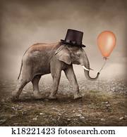 Elephant with a balloon Elephant with a balloon