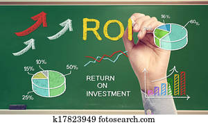 Hand drawing ROI (return on investment) 