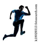 man runner sprinter jogger silhouette