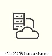 wolke, hosting, linie, symbol wolke, hosting, linie, symbol